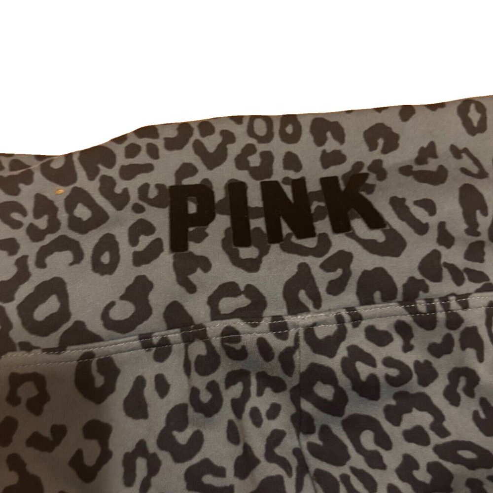 Victorias Secret PINK High Waist Full Length Ruched V Legging Small Leopard Gray - Picture 5 of 6